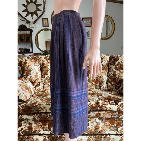 Vintage Pendleton 100% Virgin Wool Plaid Midi Skirt - Picture 4 of 7